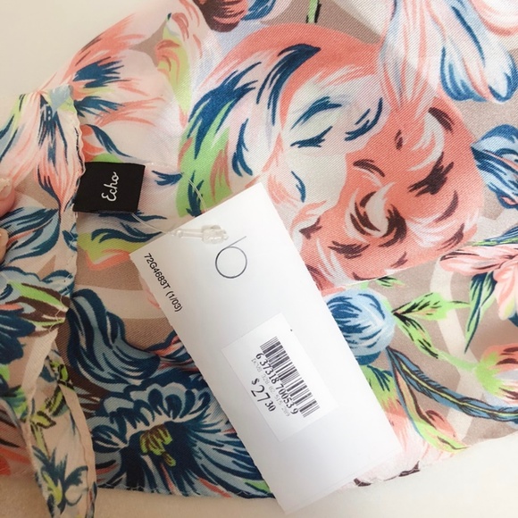 2 for $10 ECHO SILK ADELAIDE FLORAL DIAMOND SCARF - Picture 3 of 3